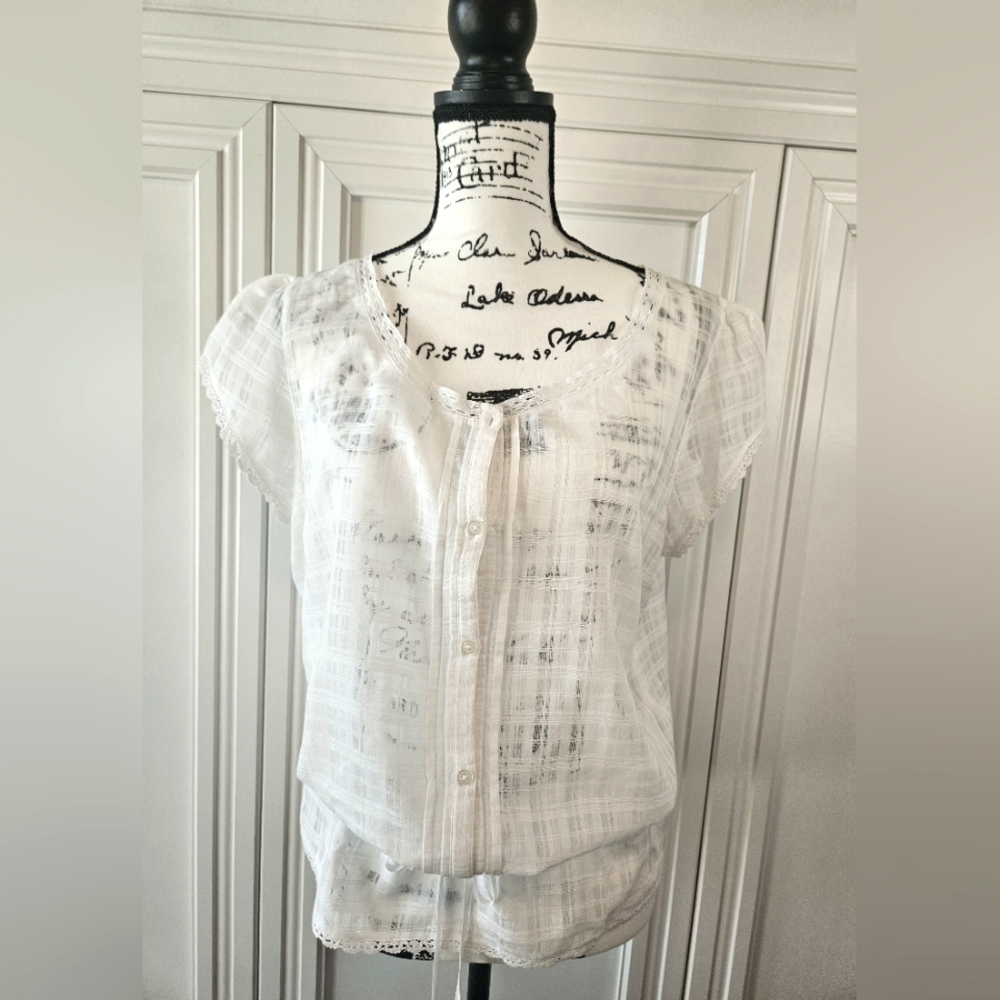Loft White Peplum Blouse